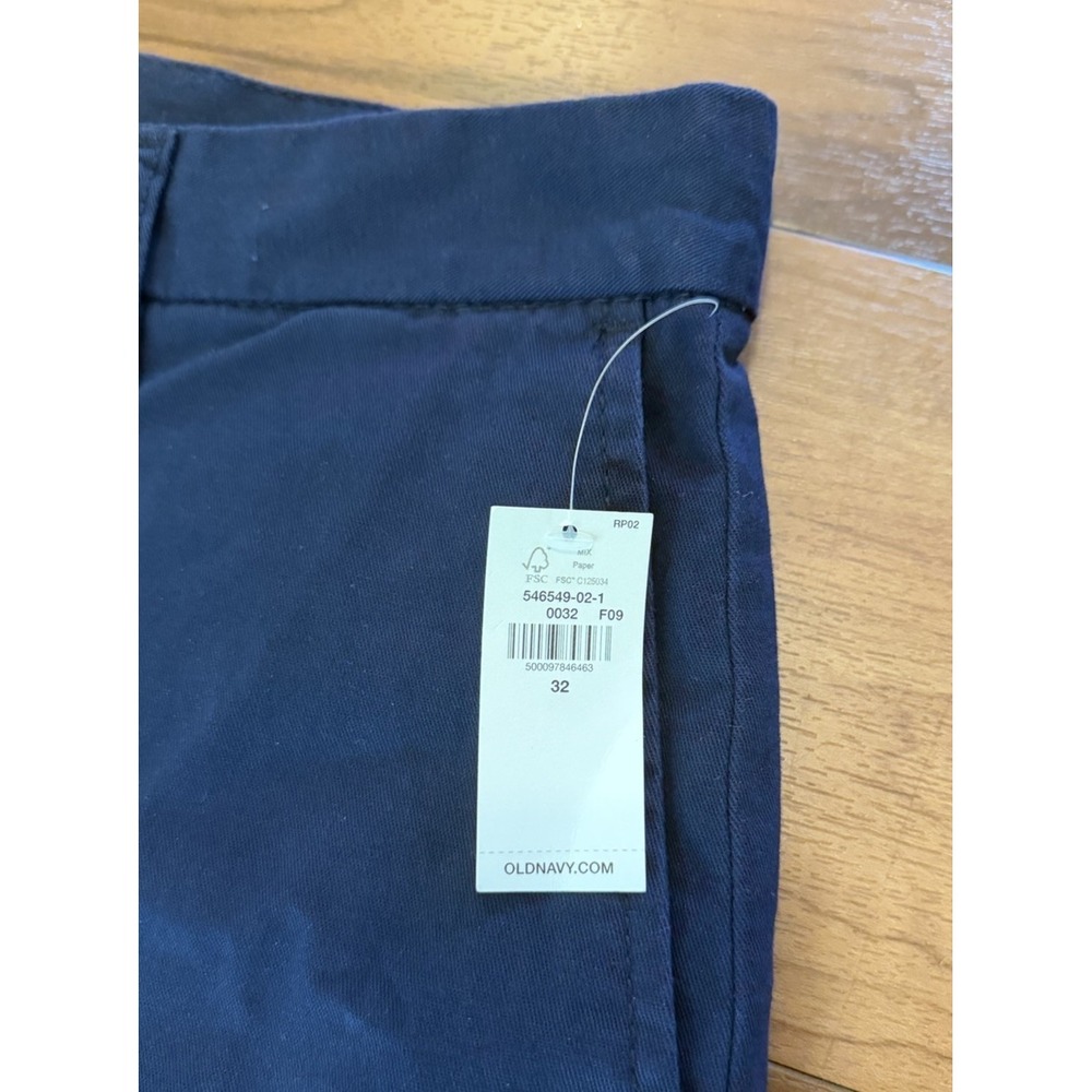NWT Old Navy Dark Blue Chino Shorts Cotton Stretch 7" In Men's Size 32 Slim Fit - Picture 10 of 13